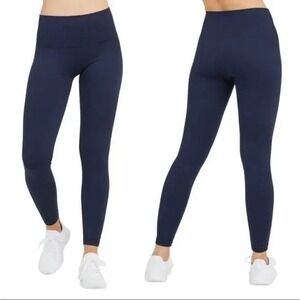 Spanx High Waist Tummy Control Seamless‎ Shaping Leggings Blue 2X